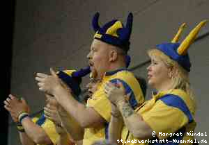 die schwedischen Fans jubeln