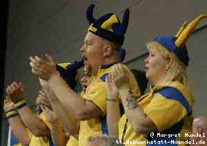 die schwedischen Fans jubeln