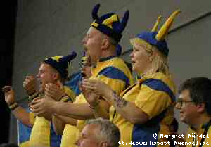 die schwedischen Fans jubeln