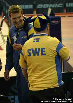 Peter Karlsson mit Fan