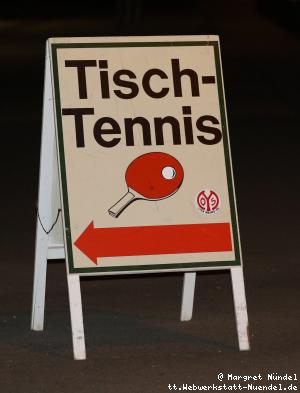 Hinweisschild vor der Halle