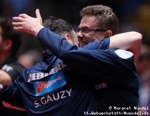 Team Ochsenhausen ist gl&uuml;cklich: Dmitrij Mazunov, Simon Gauzy