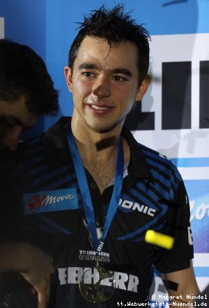 Siegerehrung: Hugo Calderano (Ochsenhausen)