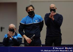2. Vorsitzender Markus Str&ouml;her, Trainer Colin Heow, 1. Vorsitzender Olaf Gstettner (Grenzau)