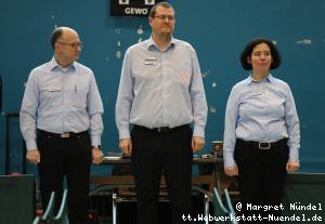 Die Schiedsrichter heute: Uwe Weng, Sebastian Tholen, Ana Beja-P&uuml;tz (v.l.n.r.)