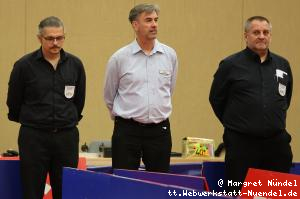 Die Schiedsrichter heute: David Schumacher, OSR J&uuml;rgen Wernerus, Stefan L&uuml;tzenkirchen (v.l.n.r.)