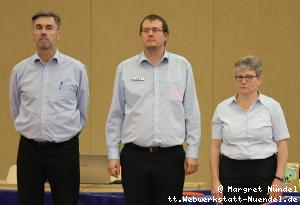 Schiedsrichter heute: J&uuml;rgen Wernerus, OSR Sebastian Tholen, Anja Gersdorf (v.l.n.r.)