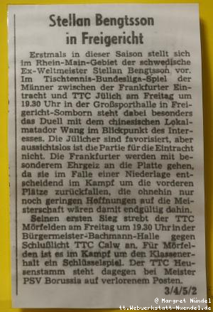 Vorbericht zum Spiel 10.10.1980