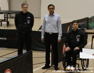 Die Schiedsrichter heute: Christian Klose, OSR Sandip Ghotra, J&ouml;rg Schneider (v.l.n.r.)