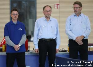 Die Schiedsrichter heute: Herbert Zimmermann, OSR Hans-J&uuml;rgen Struck, Ralf Mainzer (v.l.n.r.)